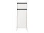 Une armoire de rangement blanche avec un tiroir et une porte.