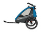 Une remorque vélo bleue Queridoo Sportrex2 avec une roue.