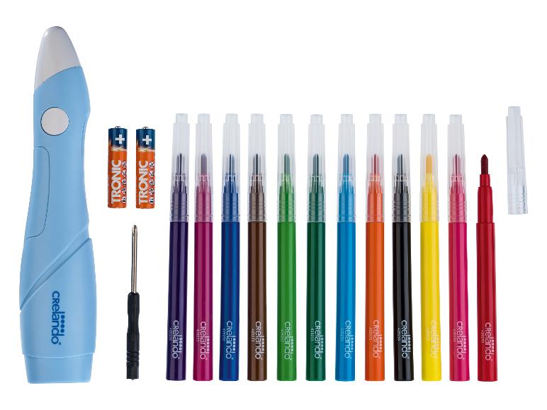 Lime à ongles électrique avec têtes interchangeables, piles et stylos de vernis colorés.