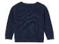 Pull bleu marine en tricot pour enfant, vue arrière.