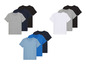 Un ensemble de six t-shirts de couleurs différentes.