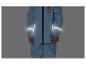 Veste et pantalon imperméables bleus avec des bandes réfléchissantes.