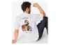 T-shirt blanc pour homme avec imprimé graphique de basketteur et texte 'M.J. MAGIC AIR G.O.A.T.'