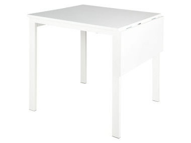 LIVARNO home Table pliable, 74-104 x 74 x 75 cm, blanc mat