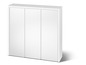 Armoire blanche à trois portes.