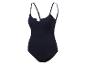 Maillot de bain une pièce bleu marine, bretelles fines.