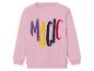 Un sweat-shirt rose avec l'inscription 'MAGIC'.