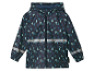 Imperméable enfant avec motif gouttes de pluie et détails réfléchissants.