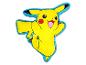 Coussin Pokémon Pikachu en peluche, jaune et bleu.