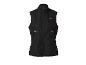 Gilet de sport noir avec fermeture éclair et détails réfléchissants.