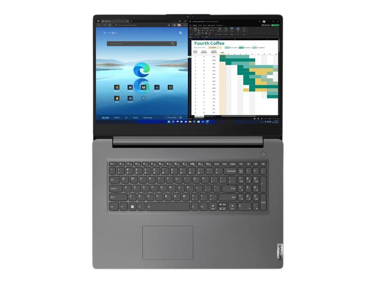 Ordinateur portable ouvert avec un châssis gris, affichant un navigateur et un tableur à l'écran.