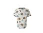 T-shirt blanc pour enfants avec imprimé ours en peluche, ballons de football et lettres.