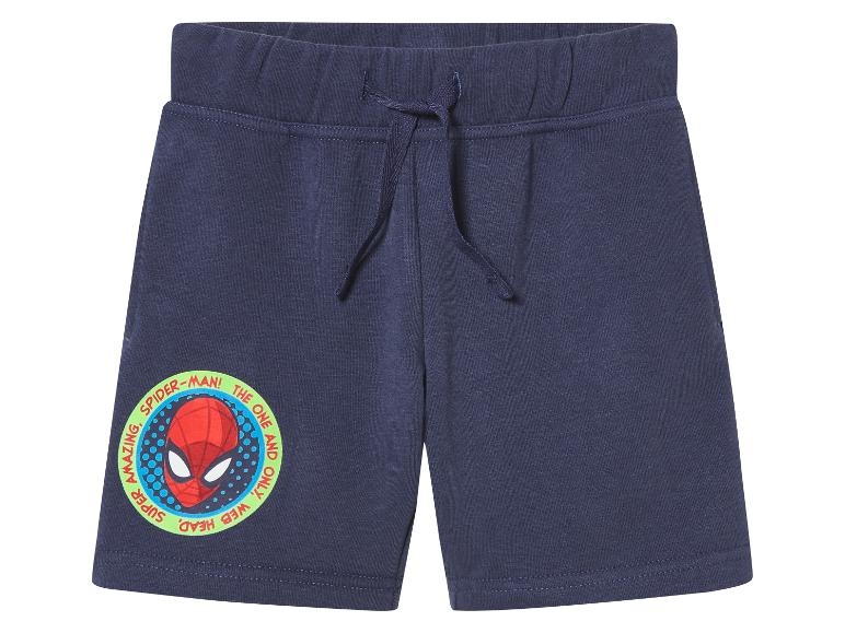 Shorts en molleton bleu marine pour enfant, motif Spider-Man.
