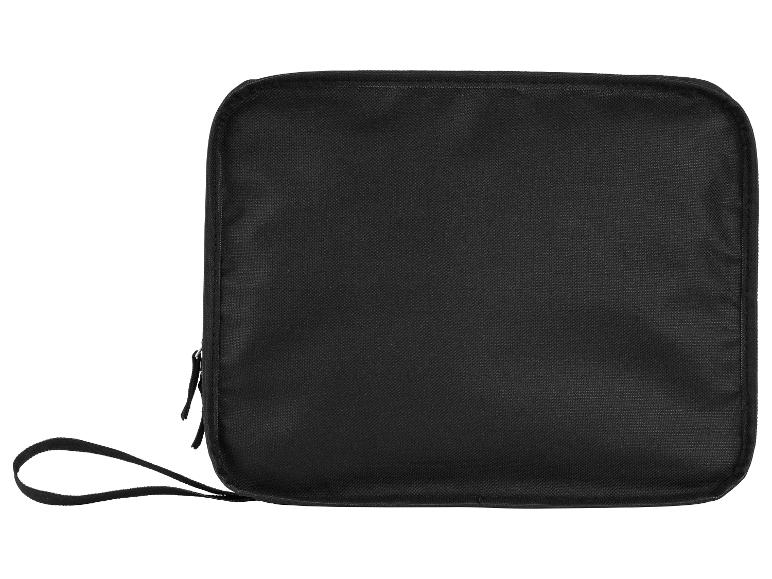 Sac rectangulaire noir zippé avec dragonne