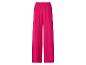 Pantalon large fuchsia pour femme avec taille élastique.