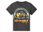 T-shirt enfant gris foncé avec voiture Hot Wheels « Rodger Dodger » et texte « Hot Wheels Racing ».