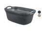 Un panier à linge Brabantia gris avec des poignées.