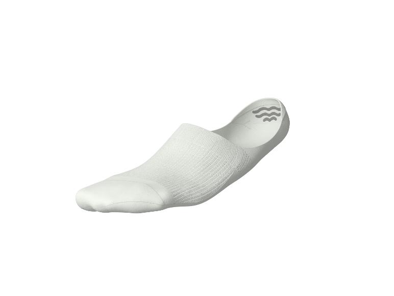 Chaussette blanche invisible avec tricot texturé et motif antidérapant ondulé au talon