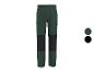 Pantalon de travail vert foncé pour homme avec empiècements noirs aux genoux.