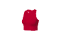 Haut rouge côtelé, style débardeur.