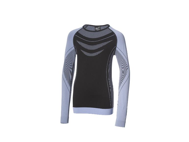 Maillot de sport noir et bleu à manches longues.