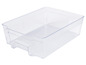 Un tiroir en plastique transparent pour réfrigérateur.