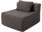 Fauteuil modulaire rembourré gris foncé avec coussin de dossier