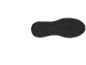 Semelle noire et blanche d'une chaussure de sport avec un motif d'adhérence texturé.