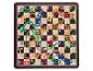 Jeu de société Serpents et Échelles avec des serpents et des échelles colorés sur une grille numérotée.