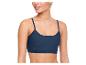 Un soutien-gorge de sport Sloggi bleu marine avec des bretelles fines.