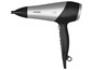 Un sèche-cheveux Grundig Selection, noir et argent, avec une puissance de 2200W.