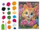 Kit de peinture au diamant avec un adorable chaton orange entouré de fleurs.