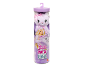 Poupée en costume de chat violet dans un emballage transparent.