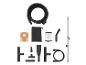 Accessoires d'aspirateur: tuyau, filtres, sacs, tubes et diverses buses.