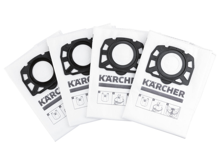 Quatre sacs à poussière Karcher pour aspirateurs.