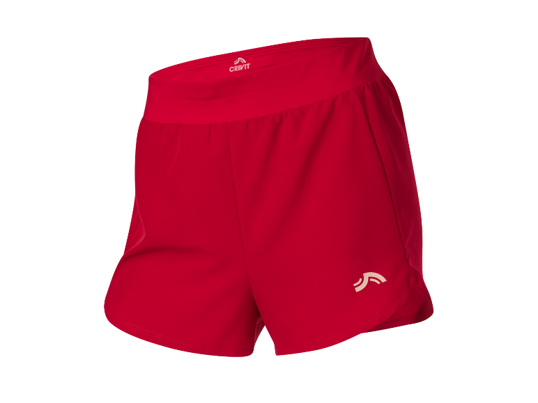 Shorts de running Crivit rouges.