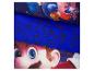 Parure de lit Mario avec un motif bleu en arrière-plan et le personnage de Mario.