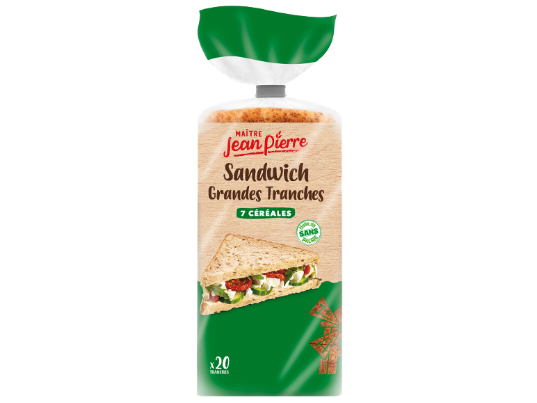 Pain de mie grandes tranches aux 7 céréales Maître Jean Pierre, 20 tranches
