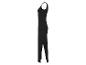 Robe noire longue et élégante, style minimaliste.