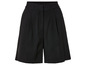 Short en toile noir plissé pour femme.