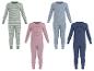 Pyjamas à manches longues avec imprimés rayés, nœuds et ours en peluche.