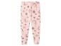 Legging côtelé rose avec imprimé arc-en-ciel et fleurs