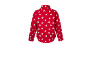 Chemise rouge à manches longues pour enfant avec motif Père Noël, vue arrière.