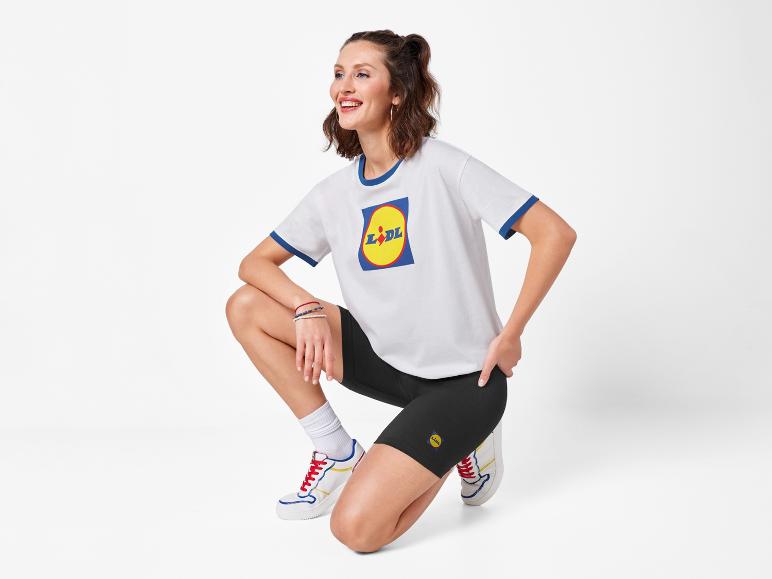 T-shirt et cycliste Lidl, style rétro.