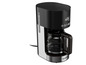 Une cafetière noire Silvercrest avec une carafe en verre.