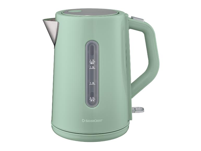 Bouilloire électrique vert menthe de 1,7 L avec indicateur de niveau d'eau