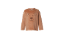 Sweat-shirt en polaire marron pour enfant avec tête d'ours brodée