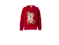 Pull en chenille rouge pour enfant avec motif d'ours en peluche