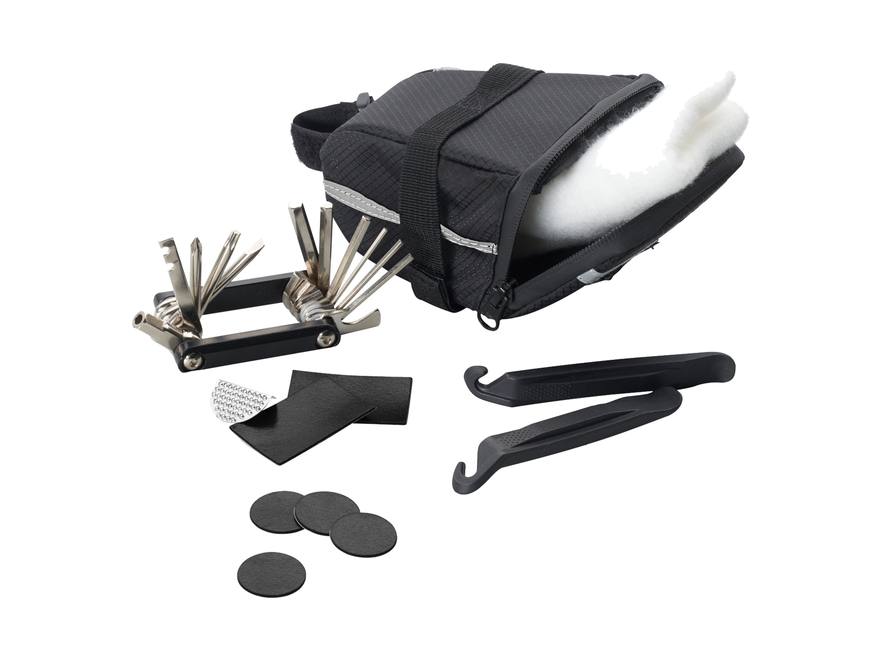 CRIVIT Outil multifonction pour vélo ou sacoche de selle avec outils ou mini-pompe à manomètre (sacoche de sous-selle avec outils)