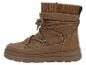 Bottes d'hiver marron avec lacets et col en tricot.